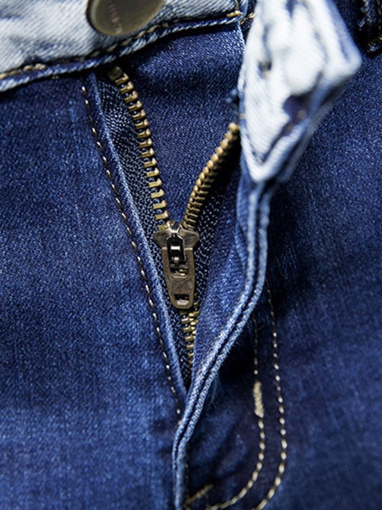 Pocket Jeans Med Dragkedja I Mitten Av Midjan