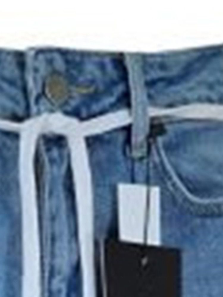 Pocket Jeans Med Mid Midja För Män