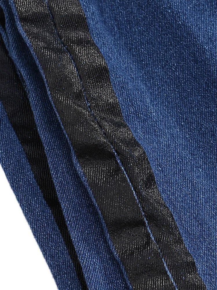 Pocket Pencil Byxor Dragkedja Micro-Elastic Herr Casual Jeans
