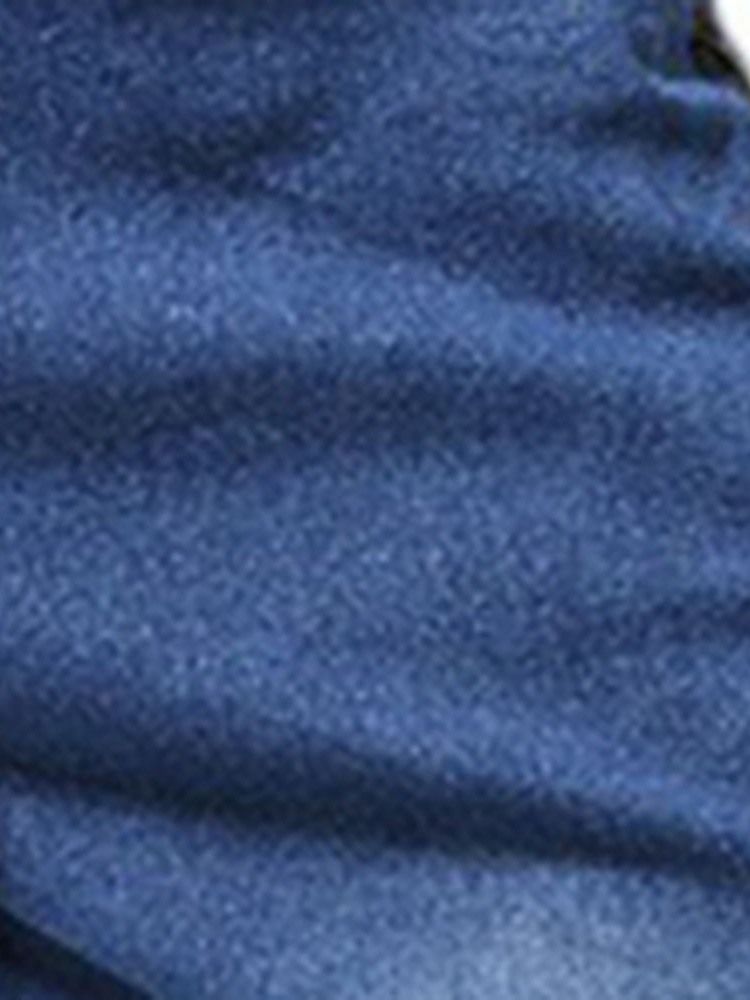 Pocket Pencil Byxor Dragkedja Micro-Elastic Herr Casual Jeans