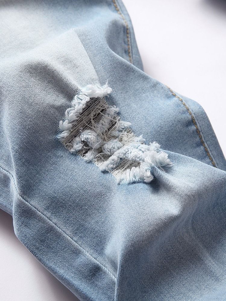 Pocket Pencil Pants Mid Waist Dragkedja Herrjeans