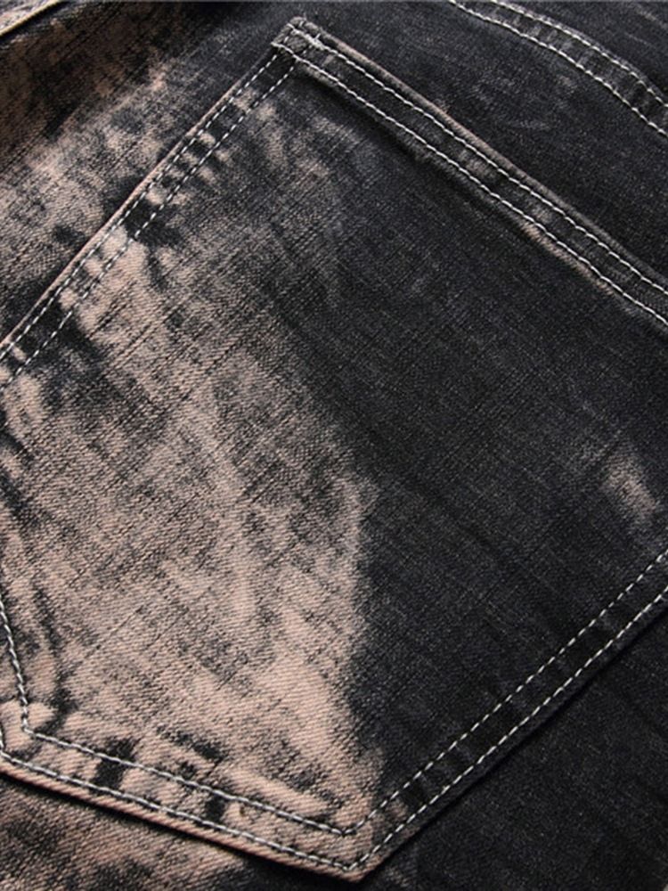 Print Color Block Mode Mid Waist Casual Jeans