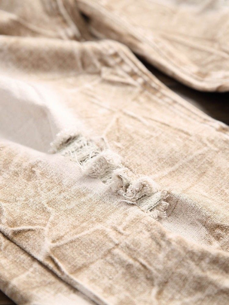 Rak Dragkedja För Män Casual Jeans