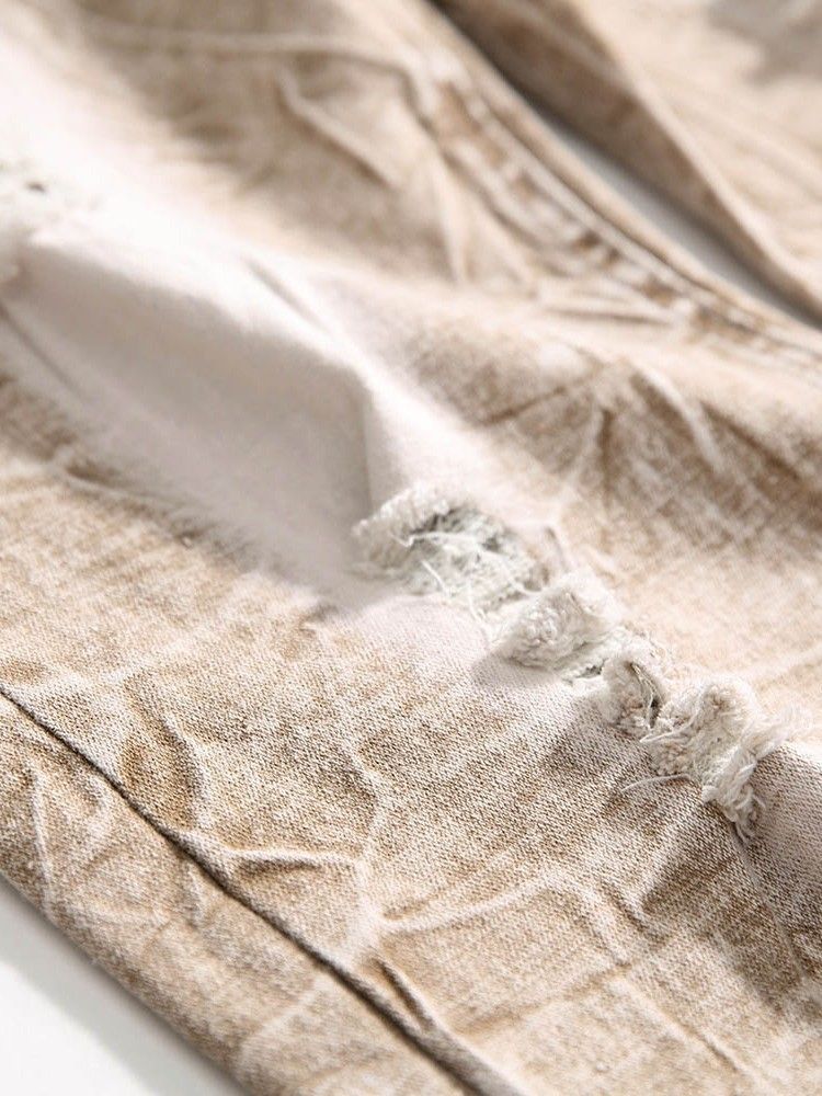 Rak Dragkedja För Män Casual Jeans