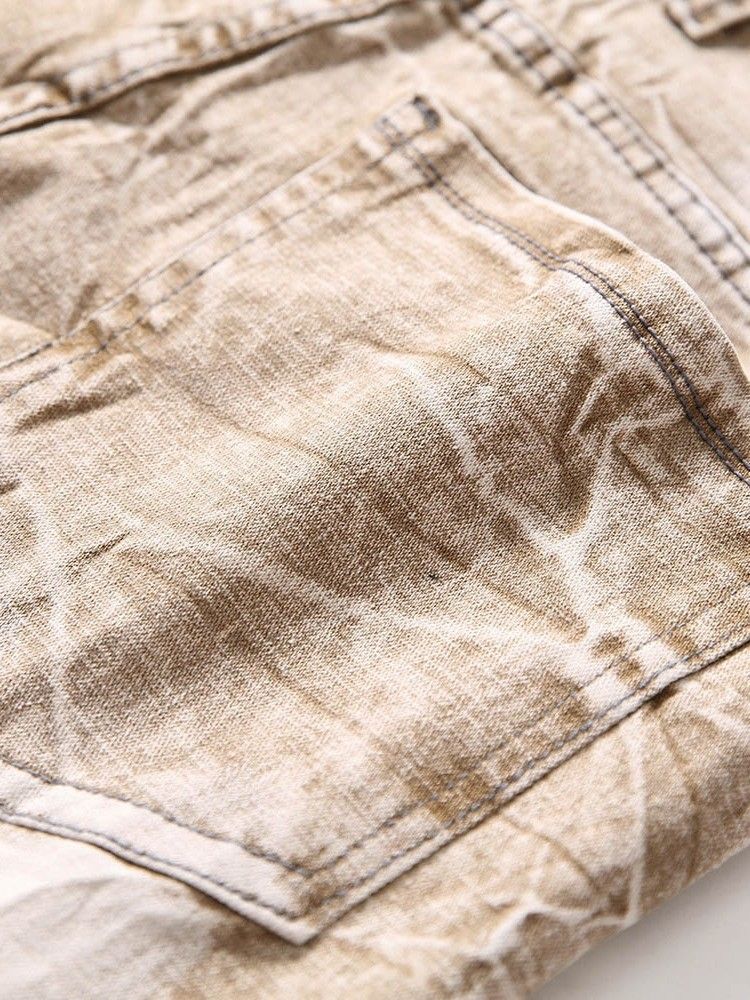 Rak Dragkedja För Män Casual Jeans