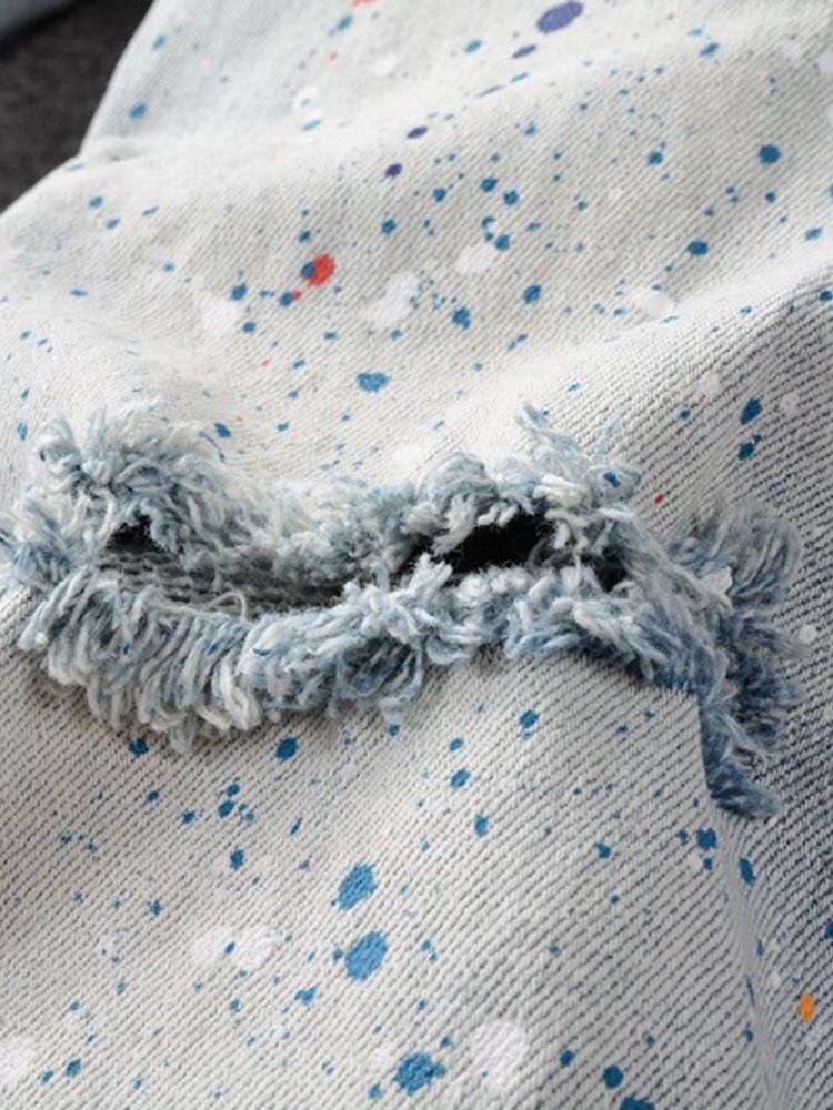 Rak Slitna Europeiska Mellan Midja Casual Jeans
