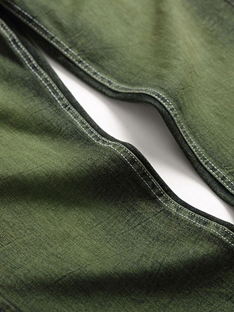 Rak Slitna Jeans Med Dragkedja I Mitten Av Midjan