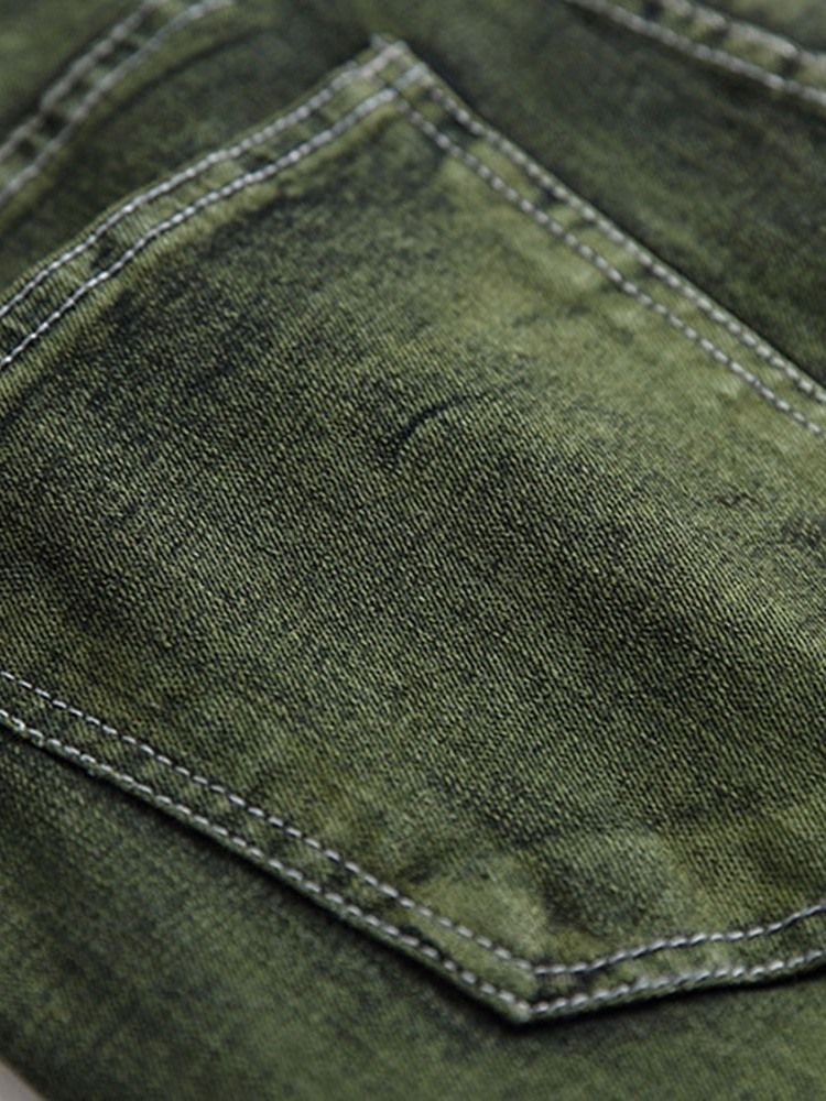Rak Slitna Jeans Med Dragkedja I Mitten Av Midjan