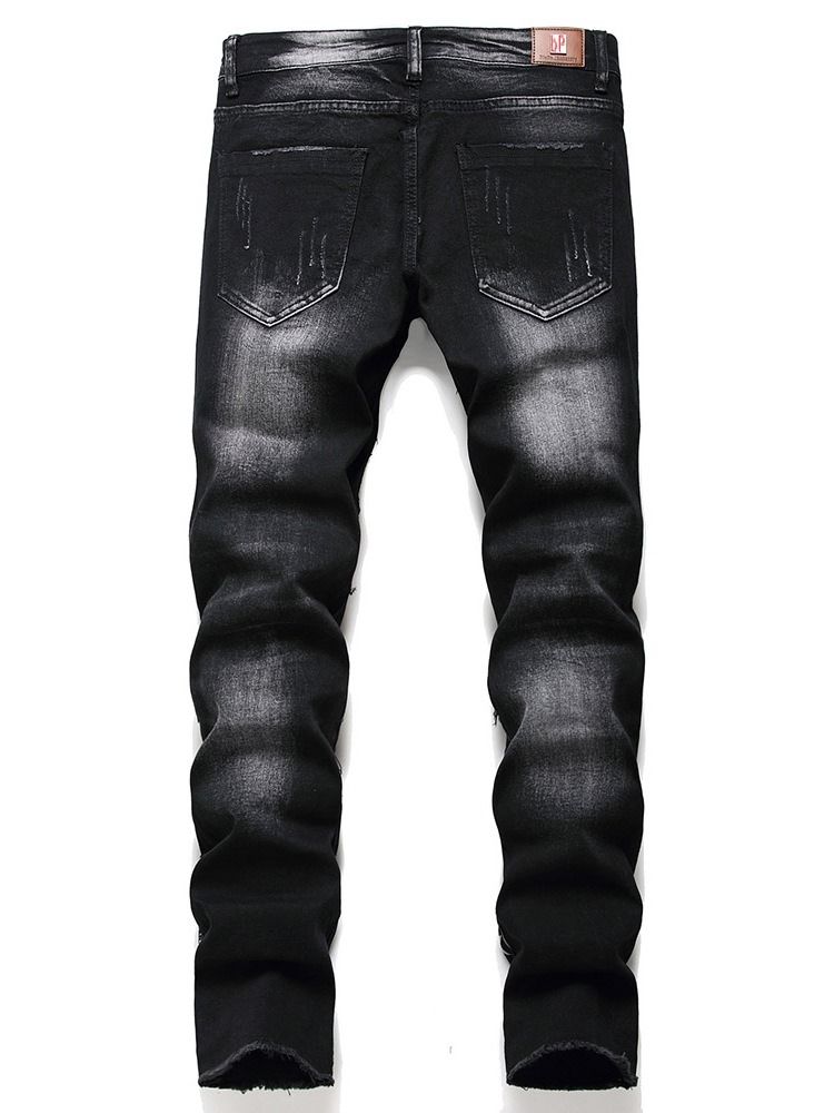 Rak Tryck Casual Zipper Herrjeans