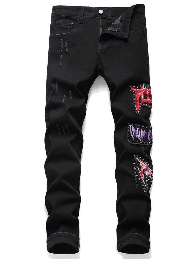 Rak Tryck Casual Zipper Herrjeans