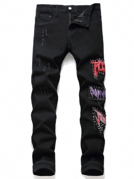 Rak Tryck Casual Zipper Herrjeans