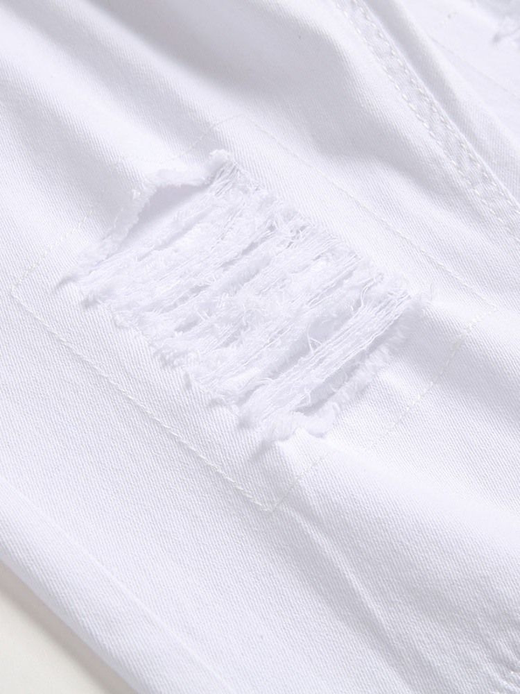 Raka Hål Jeans Med Dragkedja I Mitten Av Midjan