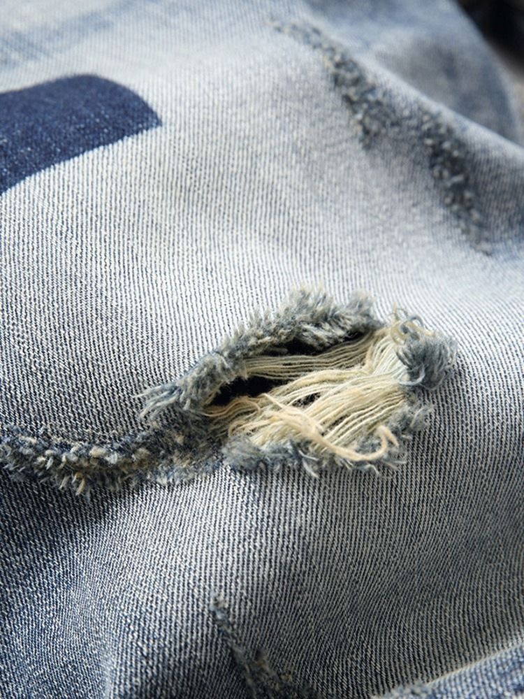 Raka Hot Rea Hål Dragkedja Mid Waist Jeans