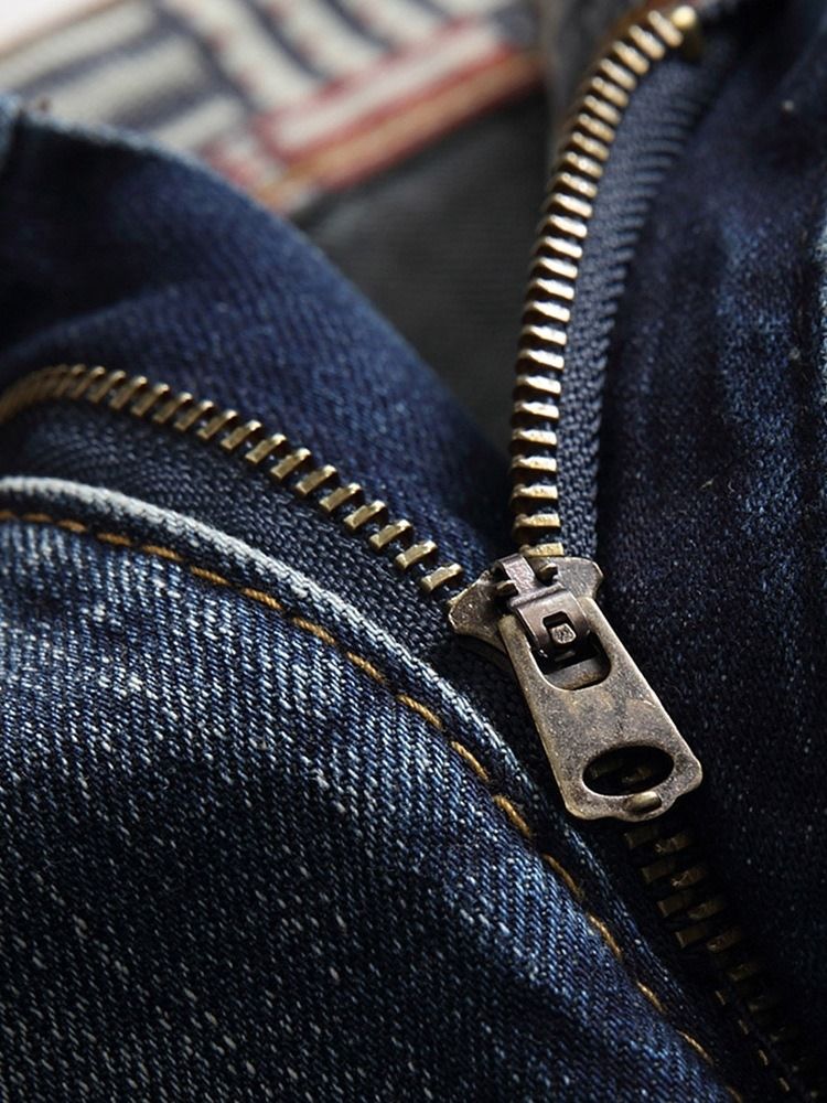 Raka Hot Rea Hål Dragkedja Mid Waist Jeans
