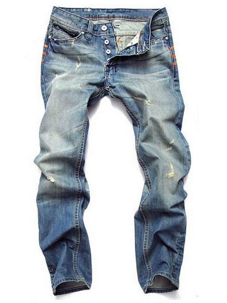 Raka Slitna Casual Zipper Mid Waist Jeans