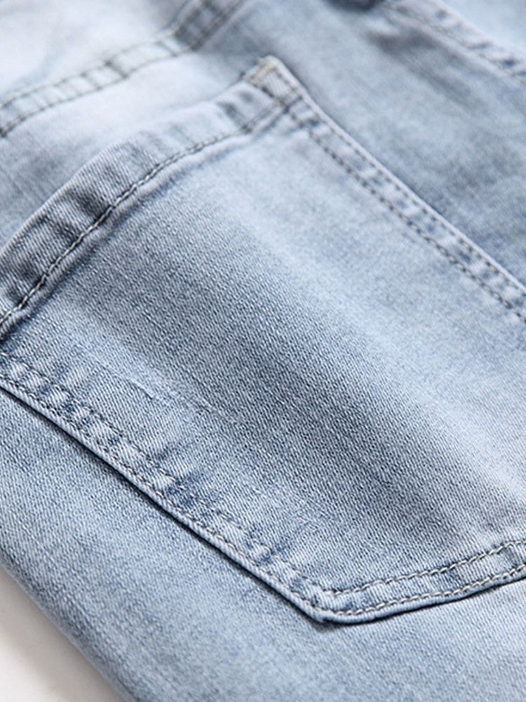 Skriv Ut Letter Zipper Casual Jeans