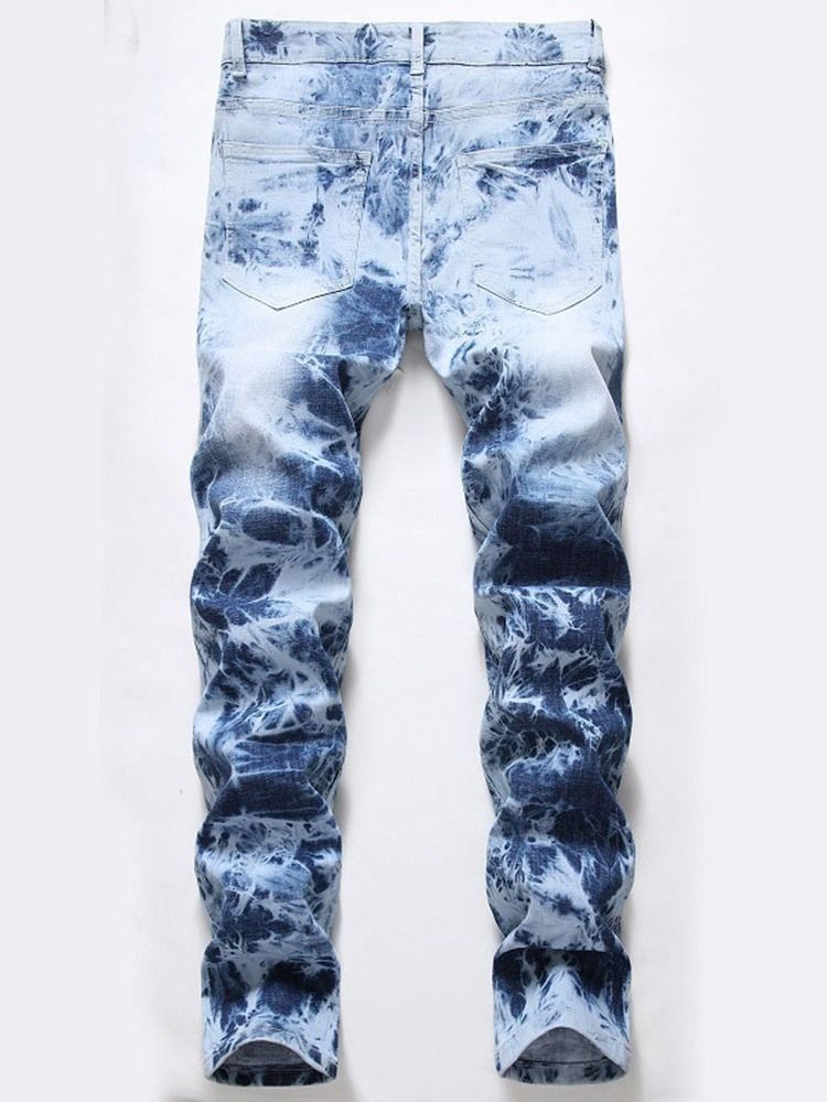 Slitna Jeans Med Dragkedja I Mitten Av Midjan