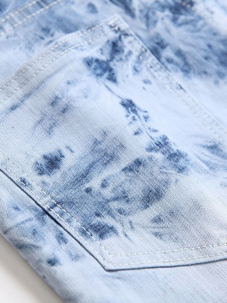 Slitna Jeans Med Dragkedja I Mitten Av Midjan