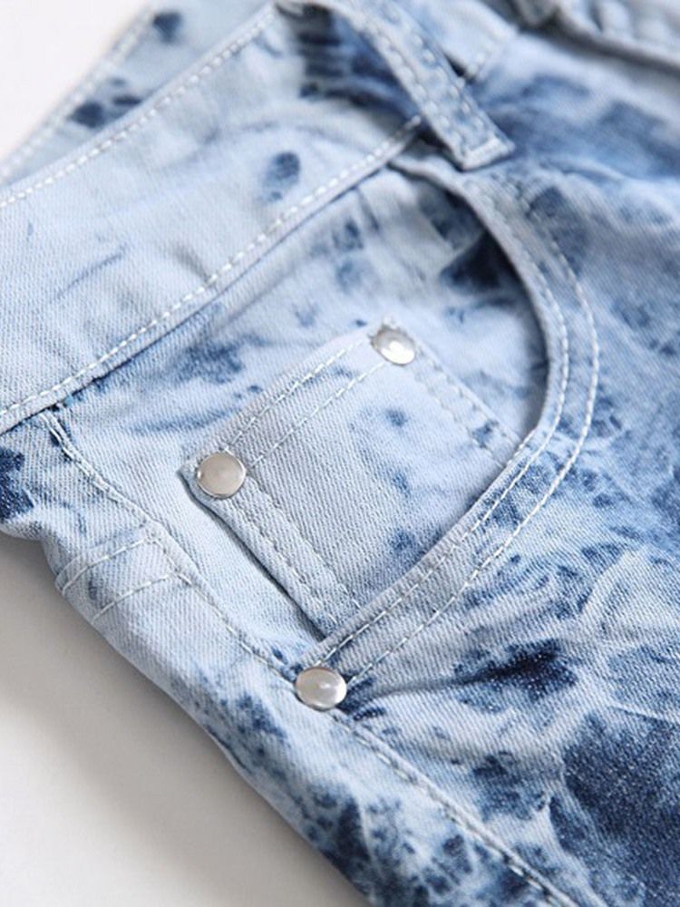 Slitna Jeans Med Dragkedja I Mitten Av Midjan