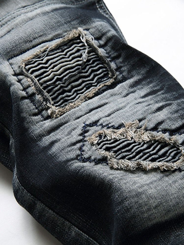 Slitna Jeans Med Rak Dragkedja I Mitten Av Midjan