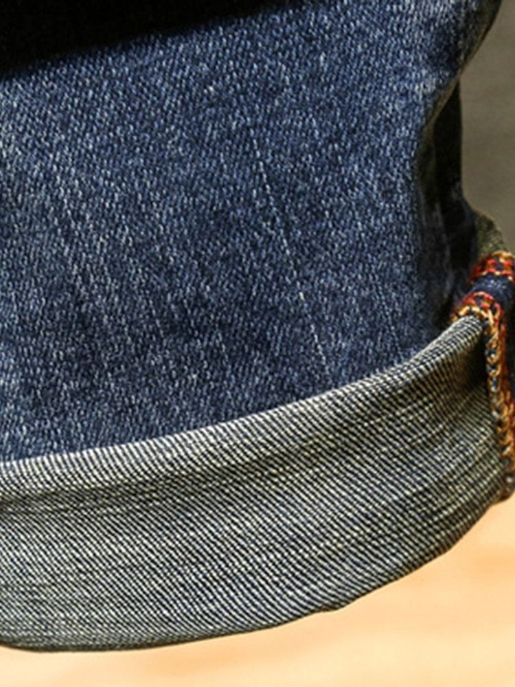 Slitna Letter Pencil Byxor Dragkedja European Jeans