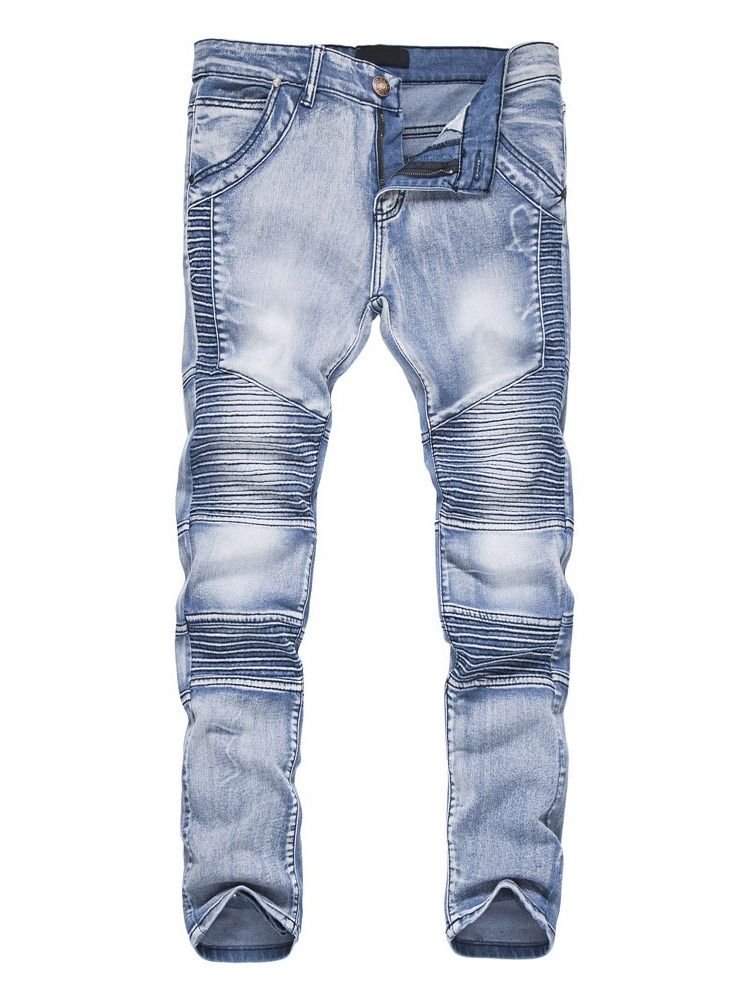 Slitna Pencil Byxor Casual Mid Waist Jeans