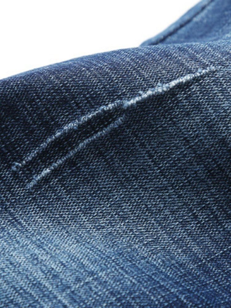 Slitna Pencil Byxor Mid Waist Zipper Casual Jeans