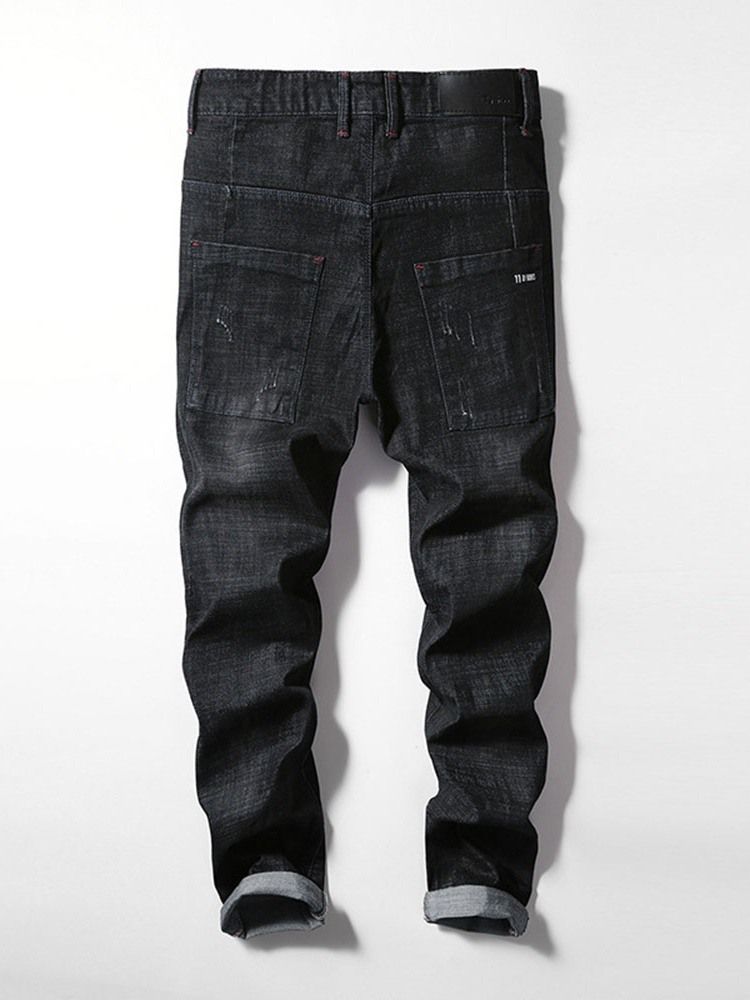 Slitna Pencil Pants European Mid Waist Jeans