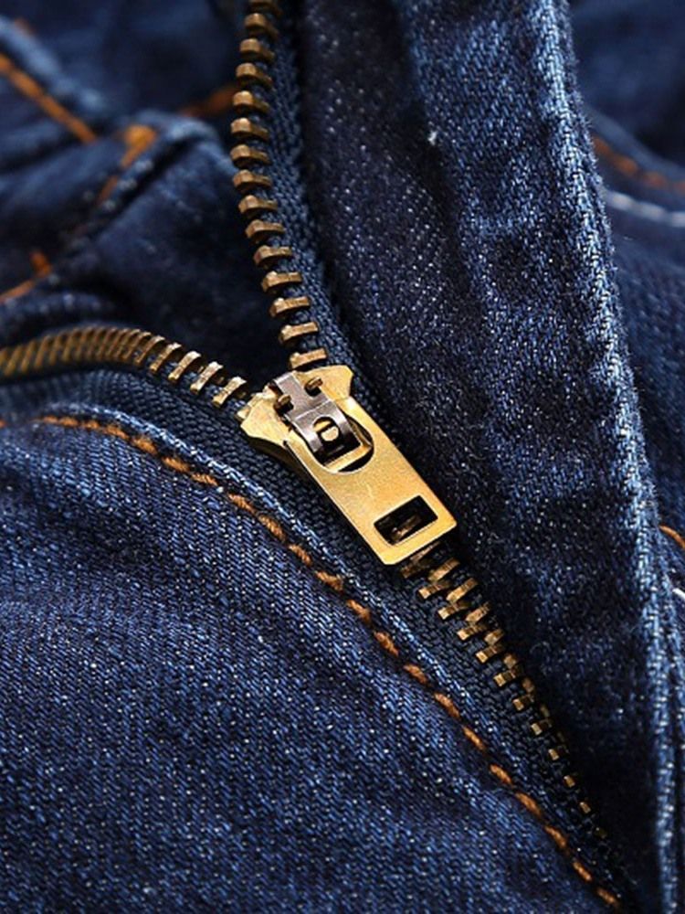 Slitna Raka Dragkedja Europeiska Jeans För Män