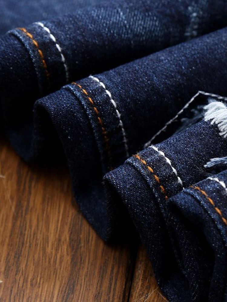 Slitna Raka Dragkedja Europeiska Jeans För Män