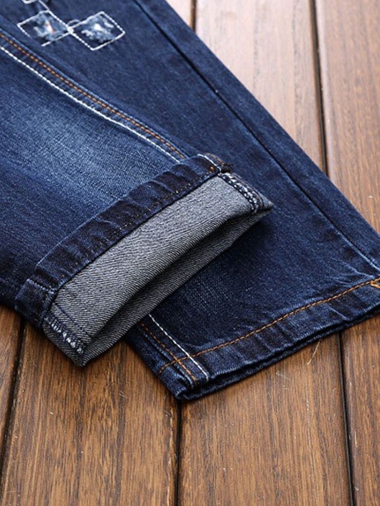 Slitna Raka Dragkedja Europeiska Jeans För Män