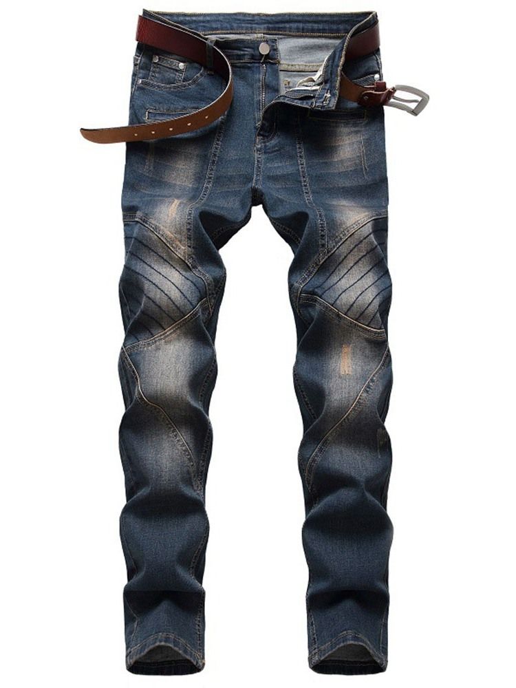 Slitna Raka Europeiska Midwaist Jeans