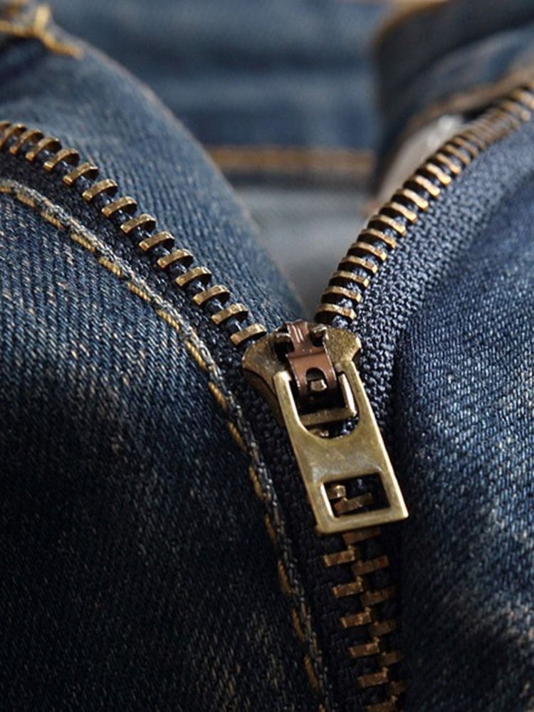 Slitna Raka Europeiska Midwaist Jeans