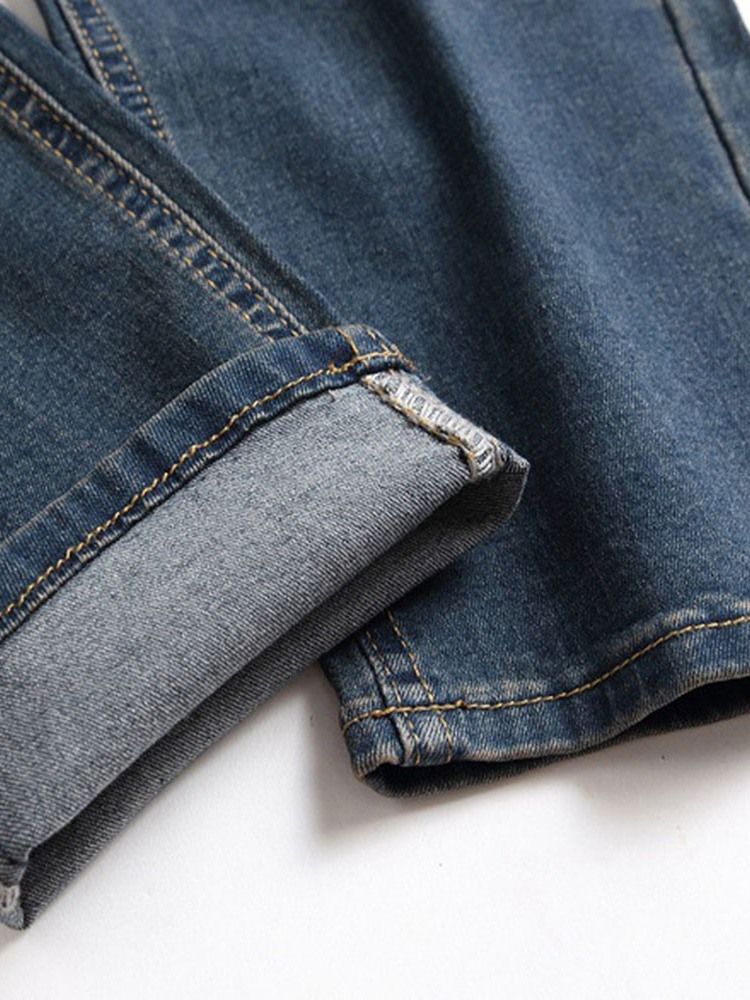 Slitna Raka Europeiska Midwaist Jeans