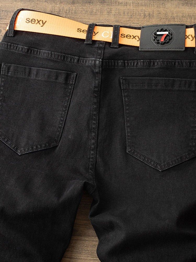 Slitna Raka Jeans Med Dragkedja I Mitten Av Midjan
