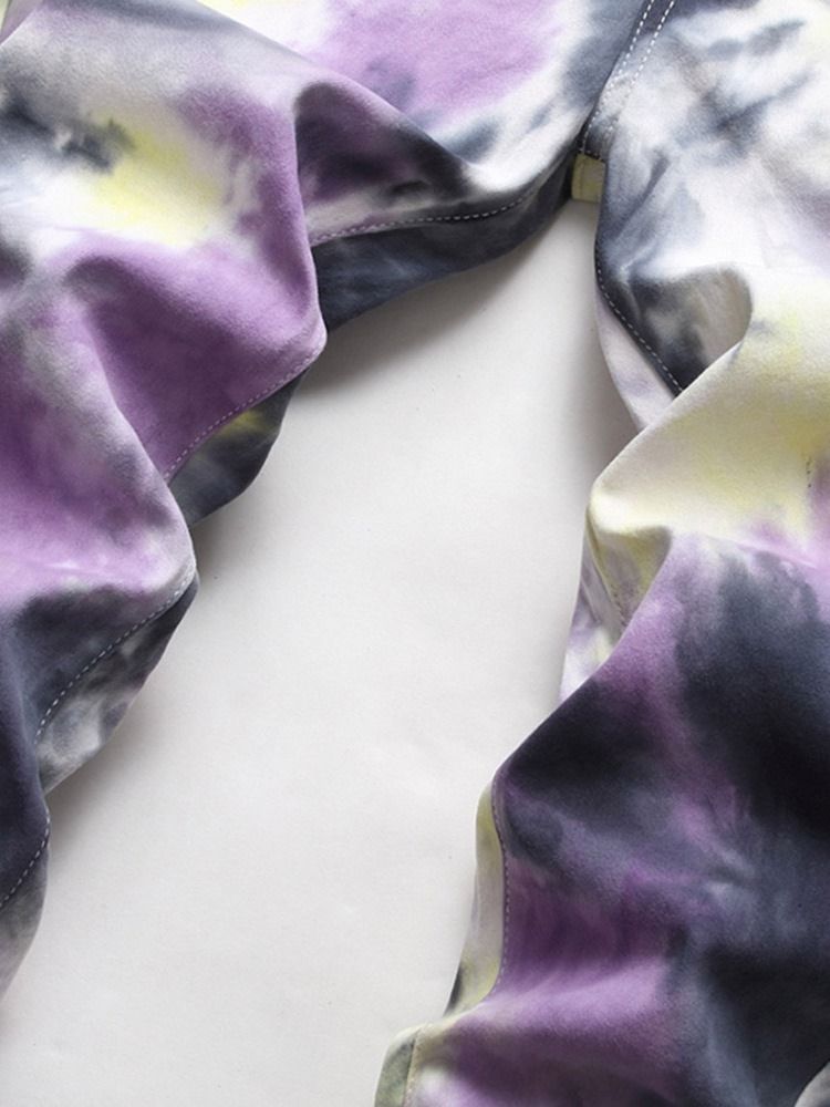 Tie-Dye Jeans Med Rak Dragkedja I Mitten Av Midjan
