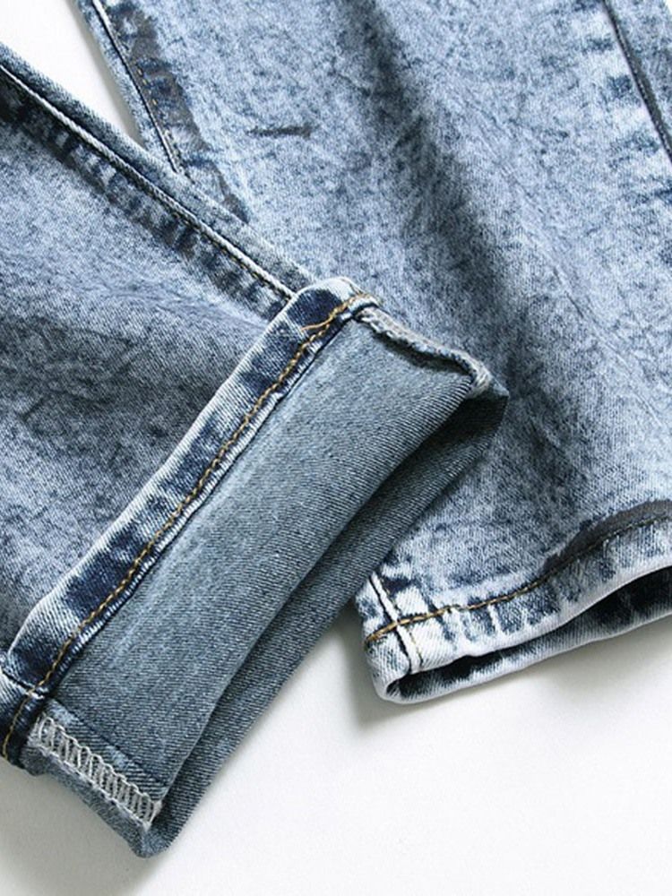 Tryck European Jeans Med Rak Dragkedja