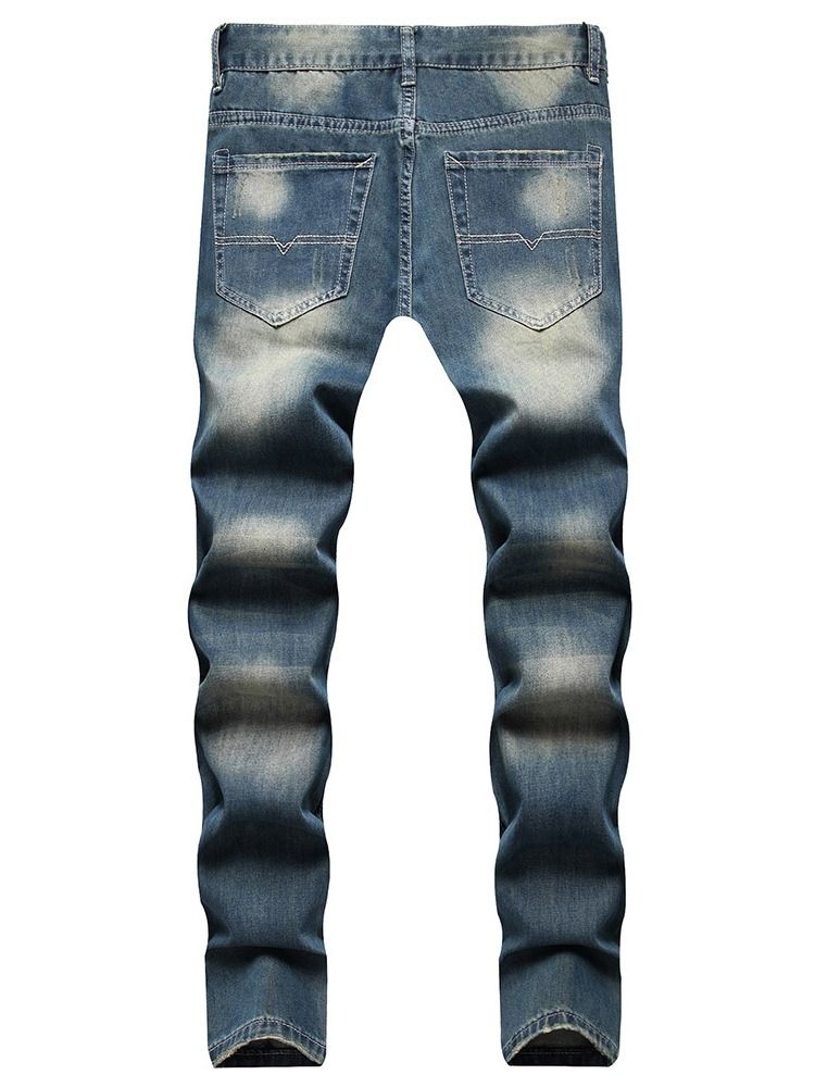 Tryck Raka Hip Hop Zipper Jeans