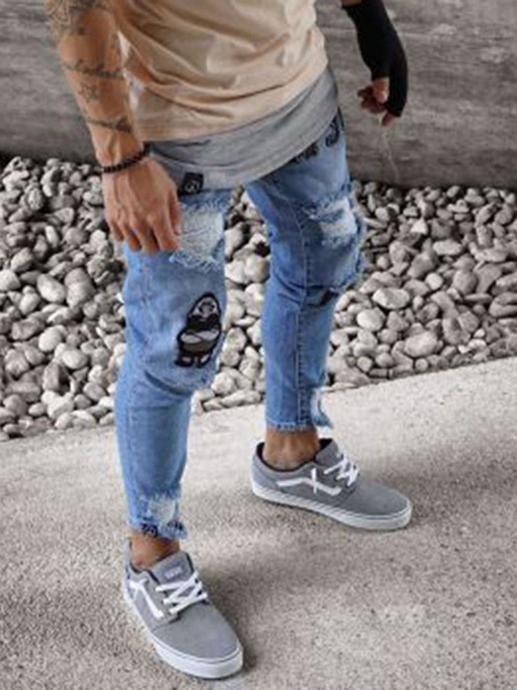 Tunna Hål Mellan Midja Herrjeans