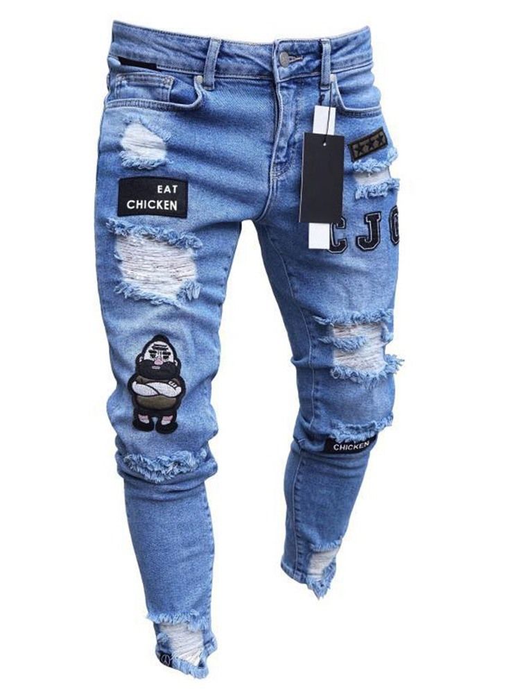 Tunna Hål Mellan Midja Herrjeans