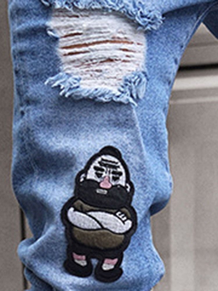 Tunna Hål Mellan Midja Herrjeans