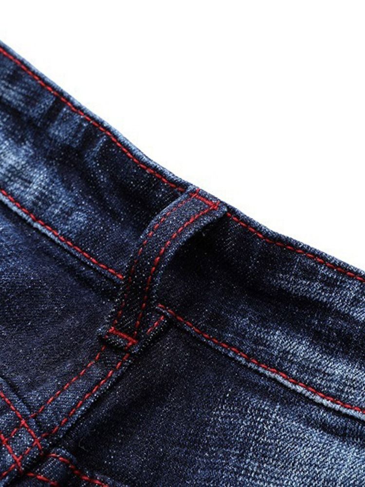 Vanlig Fickmode Dragkedja För Män Jeans