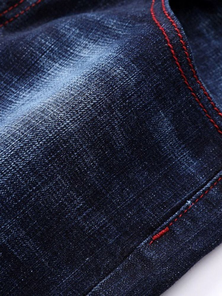 Vanlig Fickmode Dragkedja För Män Jeans