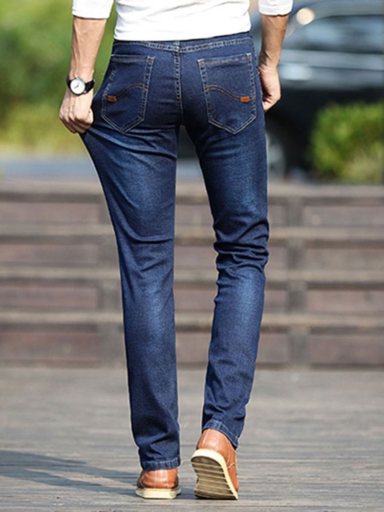 Vanliga Europeiska Midwaist Jeans För Män