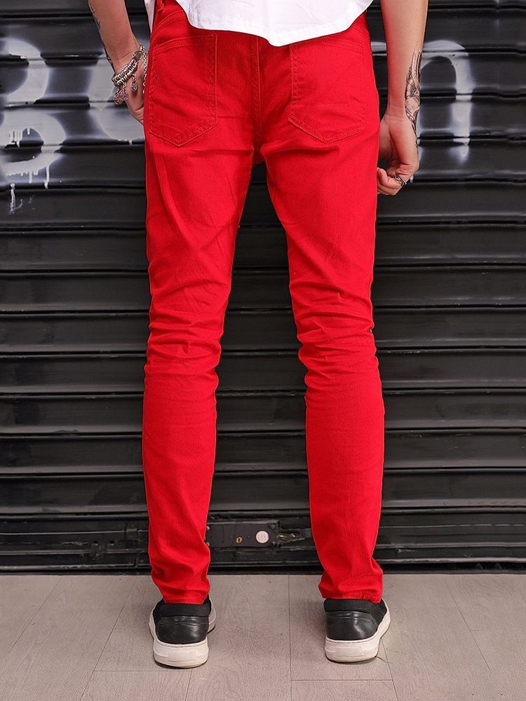 Vanliga Pencil Byxor Dragkedja Europeiska Jeans