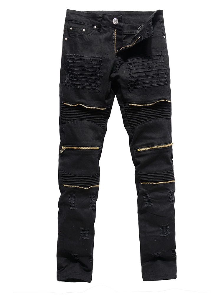 Vanliga Pencil Byxor Dragkedja Europeiska Jeans