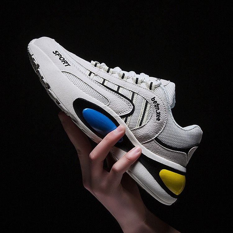 Color Block Sneakers I Mesh För Män