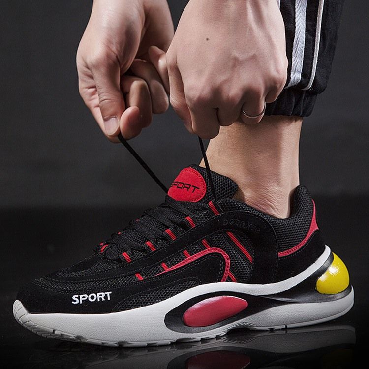 Color Block Sneakers I Mesh För Män