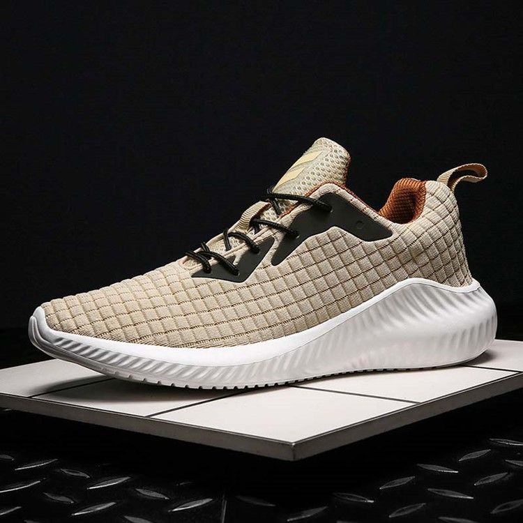 Flyknit Color Block Snörning Utomhussneakers För Män