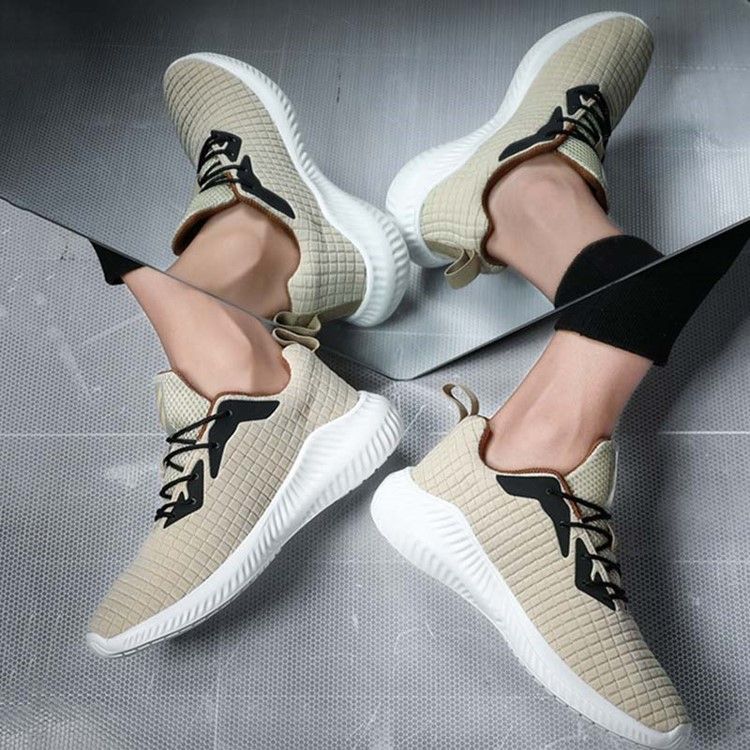 Flyknit Color Block Snörning Utomhussneakers För Män